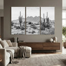 Black White Arizona Desert Canvas Wall Art Cactus Farmhouse