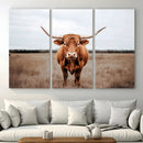 Longhorn Bull Wall Art Canvas Print – Framed Rustic by MyGreatCanvas | Canvas Wall Art Prints | Photo Prints & Wall Decor