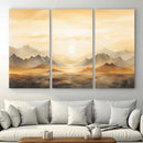 Sepia Color Abstract Mountain Wall Art Canvas Print