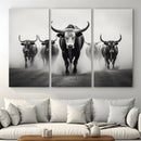 Texas Longhorn Wall Art Canvas Print, Framed Speckled Cow by MyGreatCanvas | Canvas Wall Art Prints | Photo Prints & Wall Decor