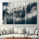 Foggy Pine Forest Wall Art – Framed Black White Nature by MyGreatCanvas | Canvas Wall Art Prints | Photo Prints & Wall Decor