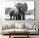 Elephant Family Africa Wall Art Canvas Print by MyGreatCanvas | Canvas Wall Art Prints | Photo Prints & Wall Decor