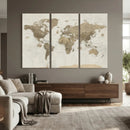 Detailed World Map Wall Art Canvas Print by MyGreatCanvas | Canvas Wall Art Prints | Photo Prints & Wall Decor