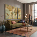 Vintage World Map Wall Art Canvas Print, Detailed World Map