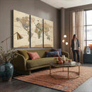 Framed World Map Wall Art for Home and Office Decor
