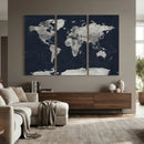 Colorful Watercolor World Map Canvas Print – Vibrant Framed