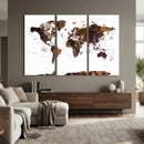 Rustic World Map Wall Art Canvas Print | Large World Map on
