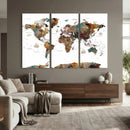 Watercolor World Map Canvas Print – Detailed Map of the