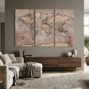 Grunge World Map Canvas Wall Art - Vintage Aged World Map by MyGreatCanvas | Canvas Wall Art Prints | Photo Prints & Wall Decor