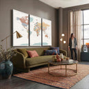 Pastel Colors World Map Wall Art Canvas Print