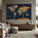Modern World Map Canvas Print – Framed Detailed Map of the by MyGreatCanvas | Canvas Wall Art Prints | Photo Prints & Wall Decor