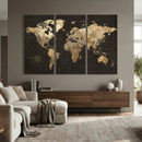 Framed World Map with Pin Canvas Print – Detailed World Map