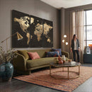 Framed World Map with Pin Canvas Print – Detailed World Map