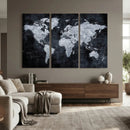 Black World Map Canvas Print – Detailed Map for Couples and by MyGreatCanvas | Canvas Wall Art Prints | Photo Prints & Wall Decor