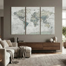 Neutral Vintage World Map Canvas Wall Art Print, Classic Map by MyGreatCanvas | Canvas Wall Art Prints | Photo Prints & Wall Decor