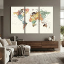Framed World Map Wall Art Canvas Print for Living Room and by MyGreatCanvas | Canvas Wall Art Prints | Photo Prints & Wall Decor