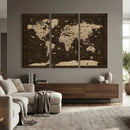 Colorful World Map Canvas Wall Art with Landmarks – Framed by MyGreatCanvas | Canvas Wall Art Prints | Photo Prints & Wall Decor