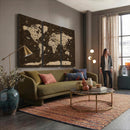 Colorful World Map Canvas Wall Art with Landmarks – Framed