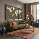 Vintage World Map Canvas Print – Framed Travel Map Wall Art