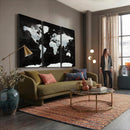World Map Canvas Print – Framed Push Pin Wall Art, Color