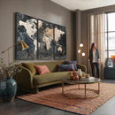 World Map Canvas Print – Detailed Map of the World Wall Art