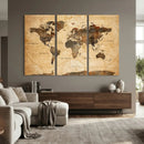 Navy Blue and Gold World Map Canvas Print – Framed Luxury by MyGreatCanvas | Canvas Wall Art Prints | Photo Prints & Wall Decor