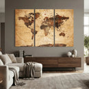 Modern Red and Gray World Map Canvas Print – Framed Wall Art by MyGreatCanvas | Canvas Wall Art Prints | Photo Prints & Wall Decor