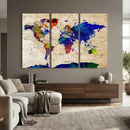 Watercolor World Map Canvas Print – Framed Wall Art for by MyGreatCanvas | Canvas Wall Art Prints | Photo Prints & Wall Decor