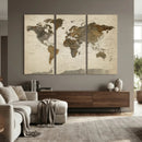 Vintage World Map Canvas Wall Art – Framed Travel Map for by MyGreatCanvas | Canvas Wall Art Prints | Photo Prints & Wall Decor