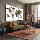 World Map Wall Art Canvas Print, Modern Decorative Framed