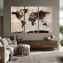 World Map Canvas Triptych – Colorful Global Wall Art for by MyGreatCanvas | Canvas Wall Art Prints | Photo Prints & Wall Decor