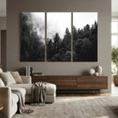Black White Forest Wall Art Canvas Print, Misty Pine Tree by MyGreatCanvas | Canvas Wall Art Prints | Photo Prints & Wall Decor