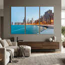 Chicago Wall Art Canvas Print, Chicago City Downtown Night by MyGreatCanvas | Canvas Wall Art Prints | Photo Prints & Wall Decor