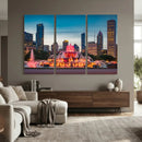 Chicago Wall Art Canvas Print - Chicago City Downtown Night by MyGreatCanvas | Canvas Wall Art Prints | Photo Prints & Wall Decor