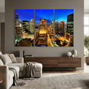 Chicago Wall Art Canvas Print - Chicago City Downtown Night by MyGreatCanvas | Canvas Wall Art Prints | Photo Prints & Wall Decor