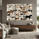 Farmhouse Animals Horse Longhorn Cow Wall Art Canvas Print - by MyGreatCanvas | Canvas Wall Art Prints | Photo Prints & Wall Decor