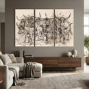 Abstract Cow Longhorn Wall Art Canvas Print for Cabin Decor by MyGreatCanvas | Canvas Wall Art Prints | Photo Prints & Wall Decor