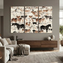 Wild Horses Wall Art Canvas Print - Abstract Farm Longhorn by MyGreatCanvas | Canvas Wall Art Prints | Photo Prints & Wall Decor