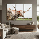 Texas Catle Longhorn Wall Art Canvas Print for Farmhouse by MyGreatCanvas | Canvas Wall Art Prints | Photo Prints & Wall Decor