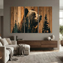 Rustic Bear Wall Art Canvas Print – Woodland Wildlife by MyGreatCanvas | Canvas Wall Art Prints | Photo Prints & Wall Decor