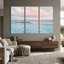Ocean Wave Wall Art Canvas Print, Pastel Surf Seascape