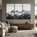 Black and White Mountain Wall Art Canvas Print, Snowy Alpine by MyGreatCanvas | Canvas Wall Art Prints | Photo Prints & Wall Decor