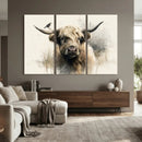 Abstract Highland Cow Wall Art Canvas Print, Rustic Farm by MyGreatCanvas | Canvas Wall Art Prints | Photo Prints & Wall Decor