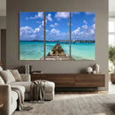 Caribbean Ocean Pier Seascape Wall Art Canvas Print, by MyGreatCanvas | Canvas Wall Art Prints | Photo Prints & Wall Decor