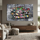 Graffiti Cube Abstract Street Art Wall Art Canvas Print by MyGreatCanvas | Canvas Wall Art Prints | Photo Prints & Wall Decor