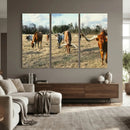 Texas Longhorn Wall Art Canvas Print, Western Ranch Cattle by MyGreatCanvas | Canvas Wall Art Prints | Photo Prints & Wall Decor