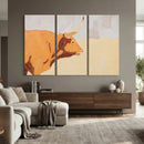 Minimal Longhorn Bull Wall Art Canvas Print, Neutral Western by MyGreatCanvas | Canvas Wall Art Prints | Photo Prints & Wall Decor