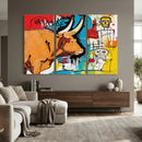 Basquiat Style Bull Graffiti Wall Art Canvas Print, Street by MyGreatCanvas | Canvas Wall Art Prints | Photo Prints & Wall Decor