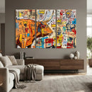 Basquiat Style Bull Graffiti Wall Art Canvas Print, Street by MyGreatCanvas | Canvas Wall Art Prints | Photo Prints & Wall Decor