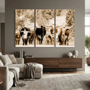 Western Longhorn Herd Wall Art Canvas Print, Sepia Texas by MyGreatCanvas | Canvas Wall Art Prints | Photo Prints & Wall Decor